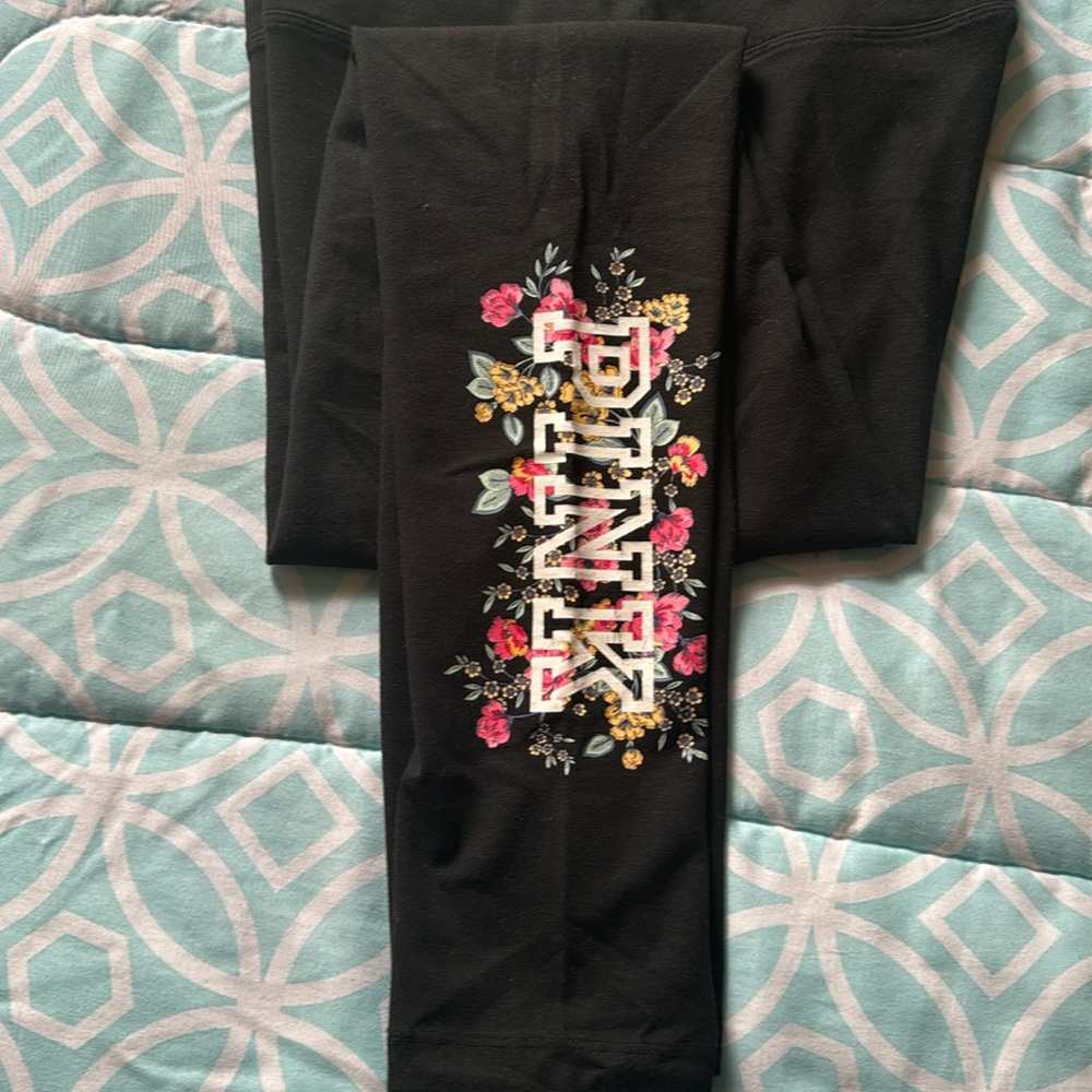 Pink black leggings